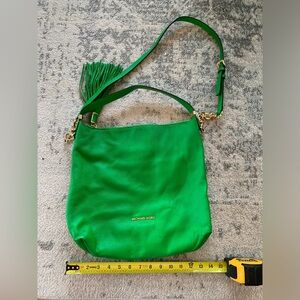 Michael Michael Kors Green Leather Medium Weston Shoulder Bag